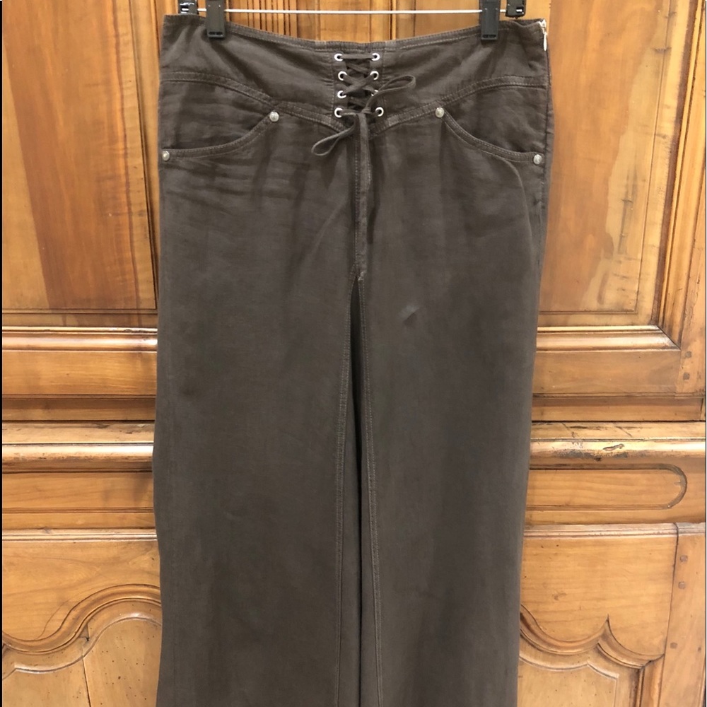 Marella, brown linen long skirt